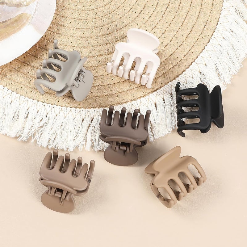 USDNICE 6 Pcs Hair Clips Small Claw Clips for Thin Hair Medium Matte Non-slip Hair Accessories for Women and Girls (Regular) - Image 3